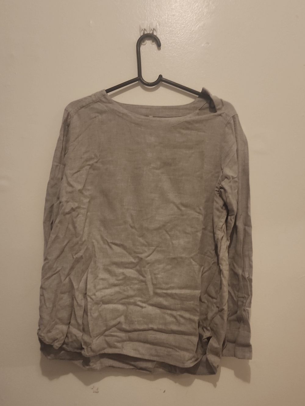 Muji Light Gray Long Sleeve Tunic Top